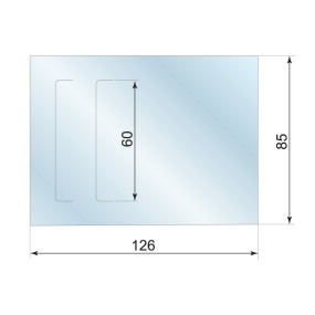 Клапан-Заготовка прямоугольная, с 2 прорезями, 85*128