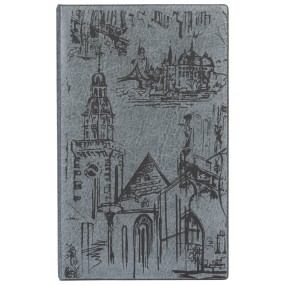 Телефонная книга с файлами для визиток (130х190 мм), серый с городом
