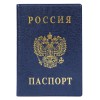 Обложка для паспорта  вертикальная с тиснением, синий, 188*134